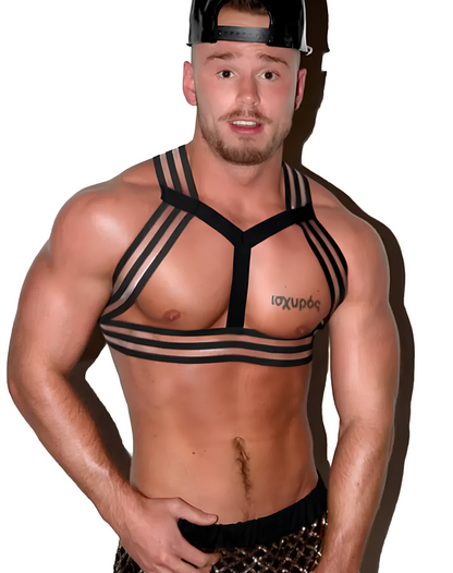 Elastic Hollow Striped Harness