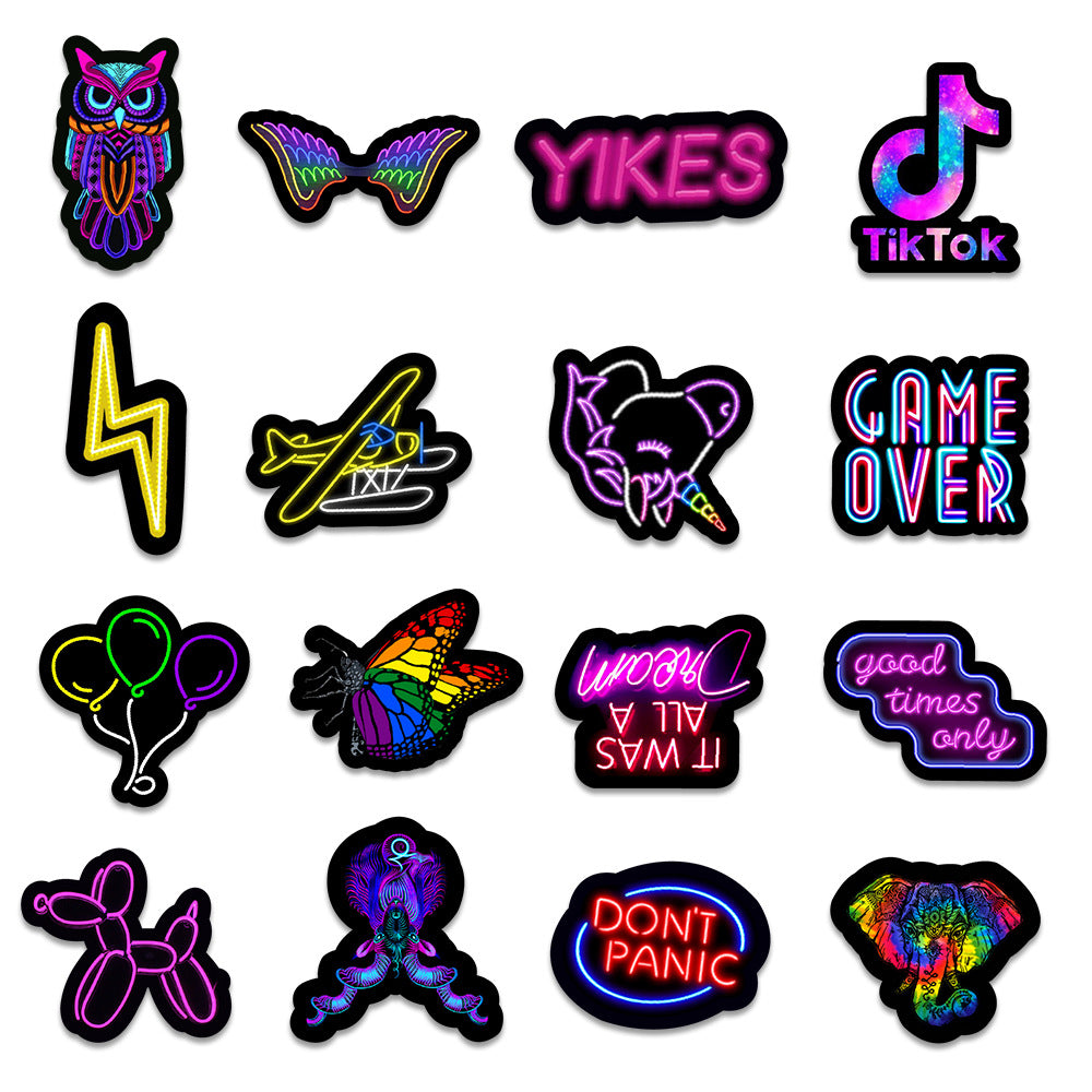 50 Neon Stickers