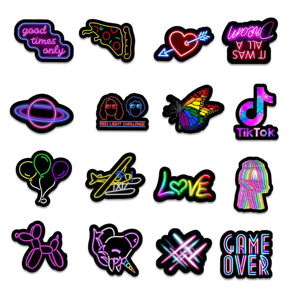 50 Neon Stickers