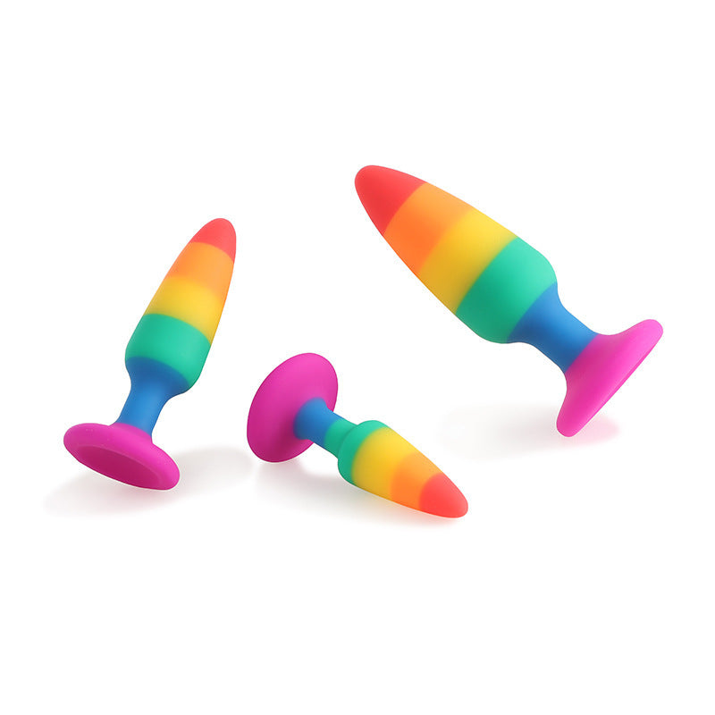 Rainbow Silicone Butt Plug