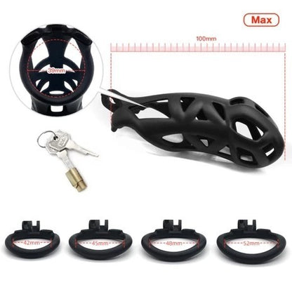 Breathable Mesh Chastity Cage With 4 Ring Sizes