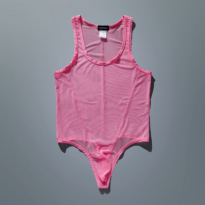 High-Cut Mesh Thong Bodysuit