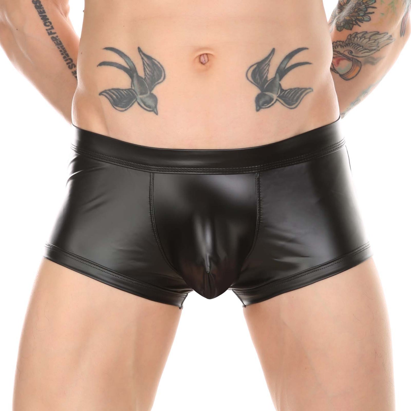 Open-Back Leather Boxer Briefs