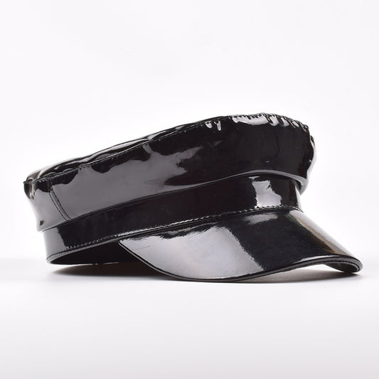 Patent Leather Biker Cap