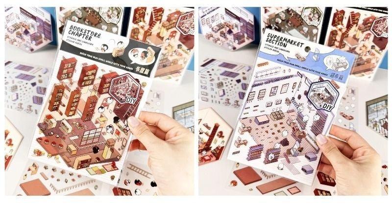 Cute DIY 3D Isometric Stickers