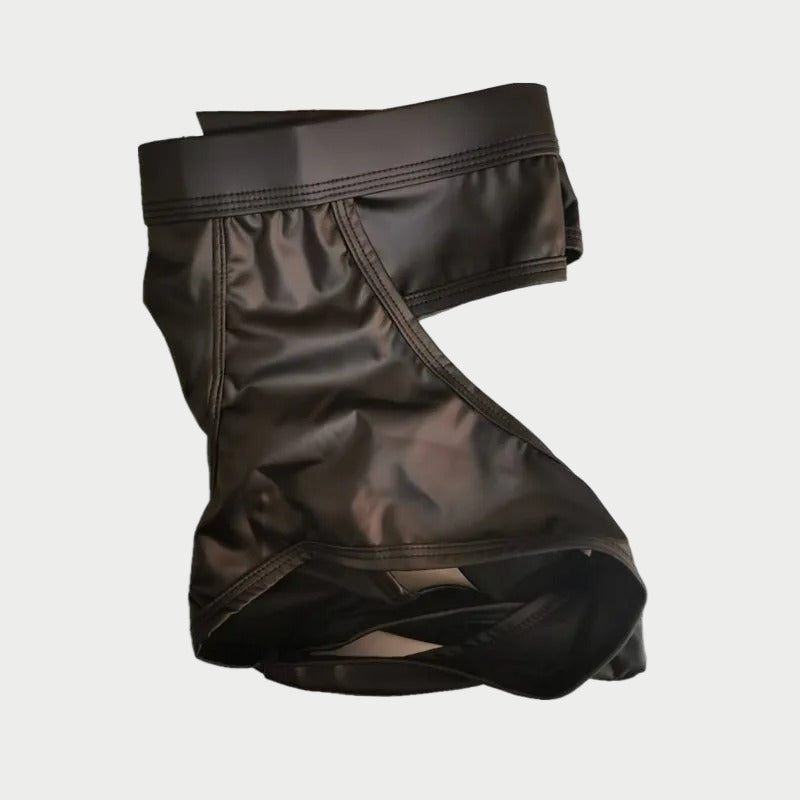 Open-Back Leather Boxer Briefs