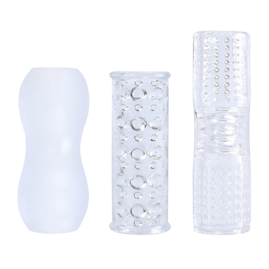 Transparent Ribbed Sleeve Masturbator