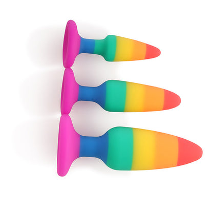 Rainbow Silicone Butt Plug