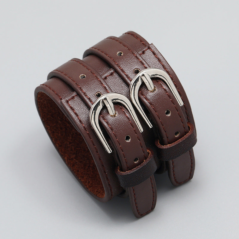 Adjustable Leather Buckle Bracelet