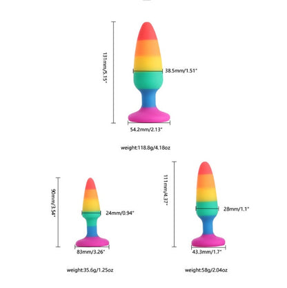 Rainbow Silicone Butt Plug