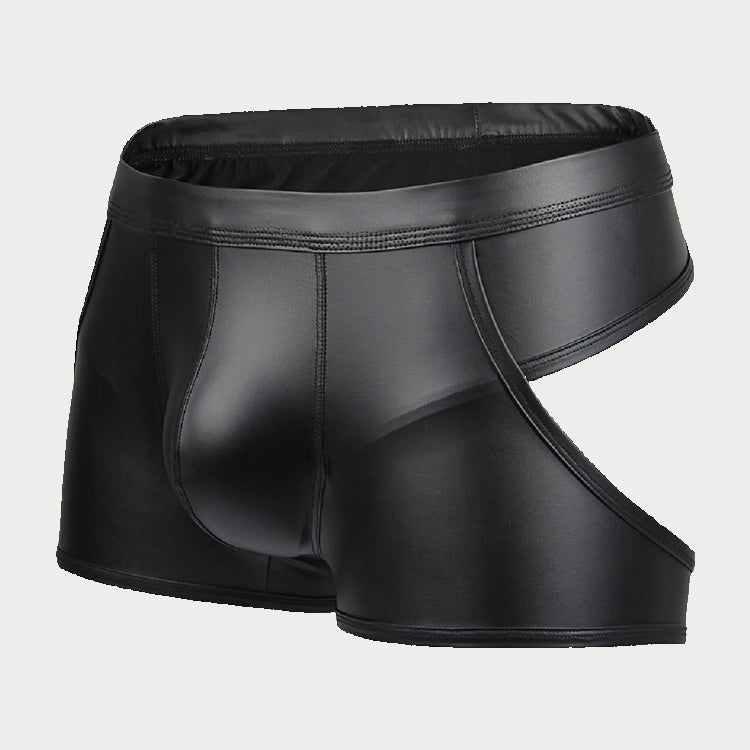 Open-Back Leather Boxer Briefs