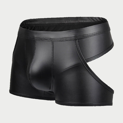 Open-Back Leather Boxer Briefs