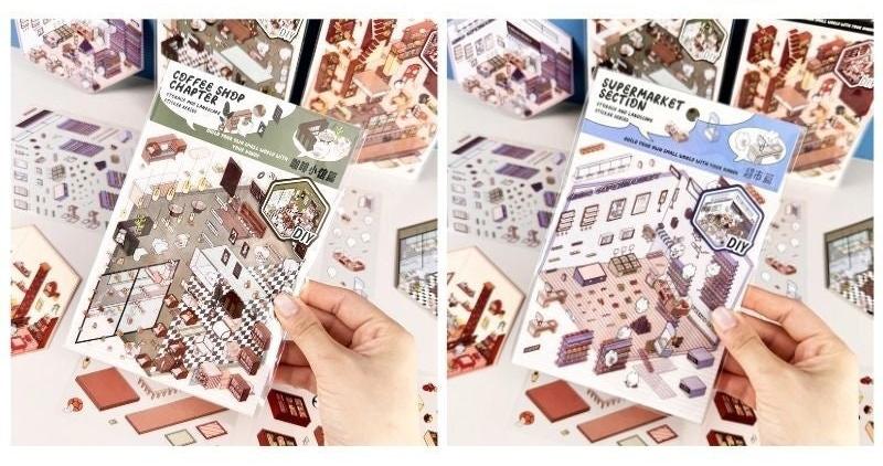 Cute DIY 3D Isometric Stickers