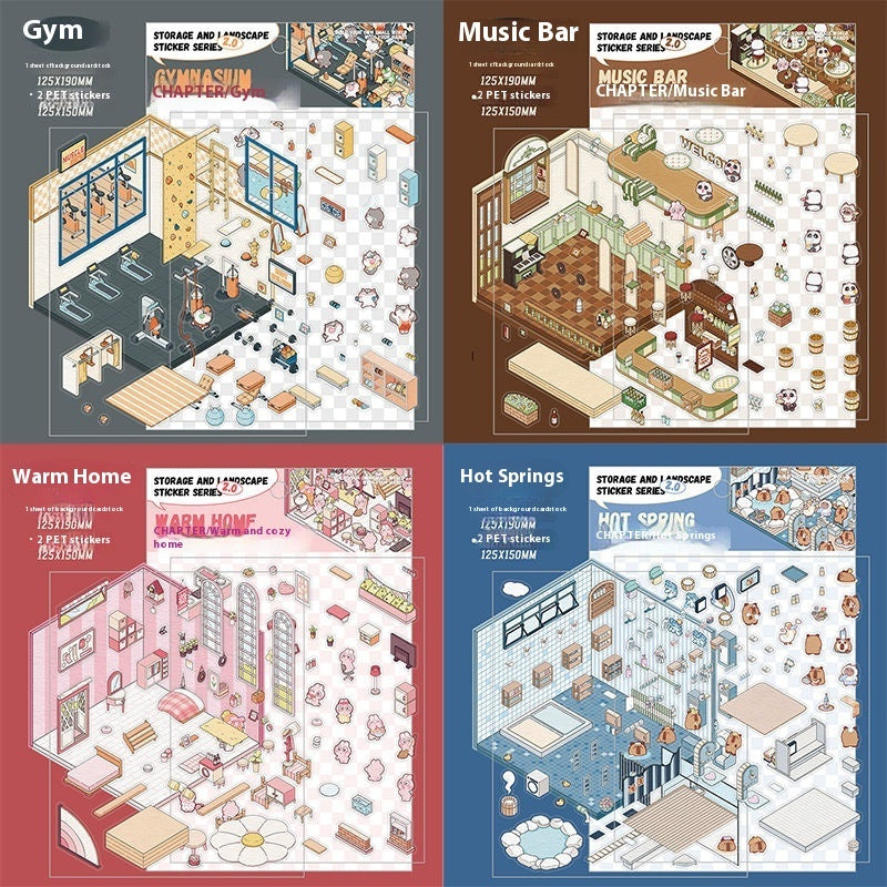 Cute DIY 3D Isometric Stickers