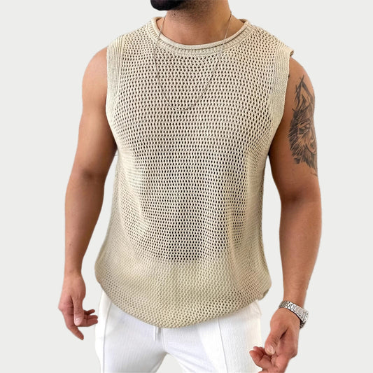 Open-Knit Mesh Tank