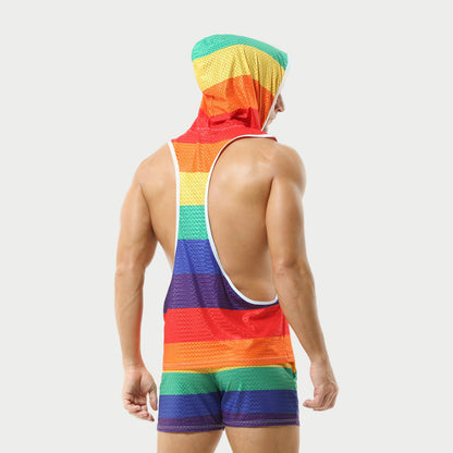 Rainbow Hooded Singlet