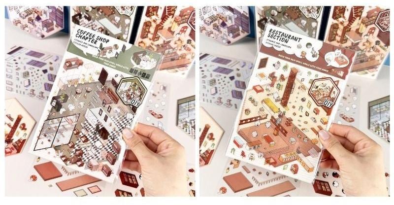 Cute DIY 3D Isometric Stickers