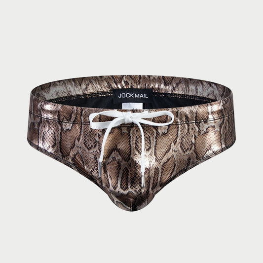 Metallic Snakeskin Bikini Brief