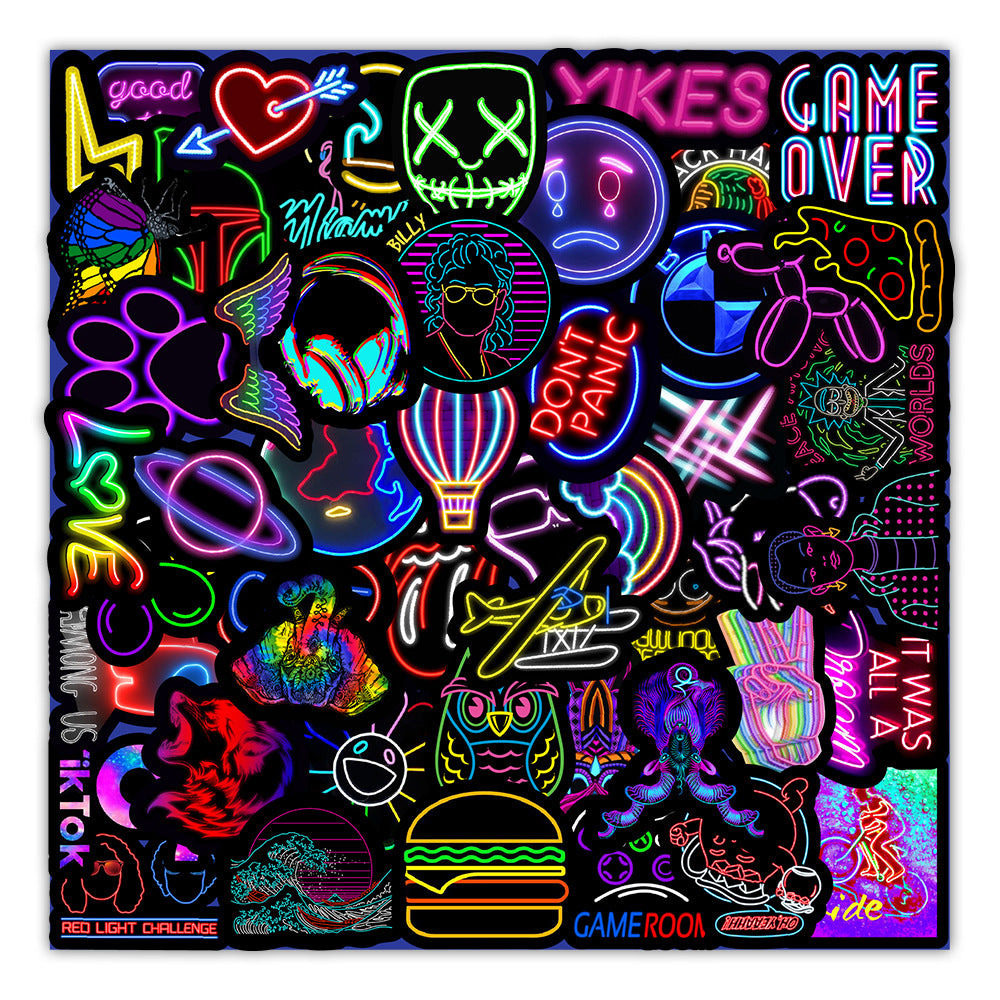 50 Neon Stickers