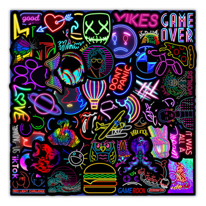 50 Neon Stickers