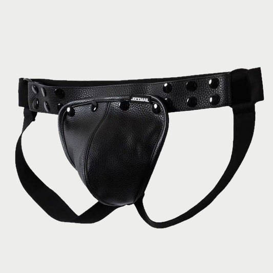 Studded Leather Harness & Jockstrap Set