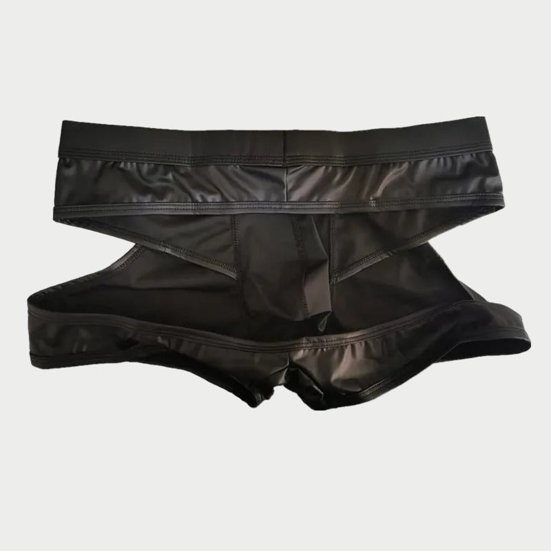 Open-Back Leather Boxer Briefs