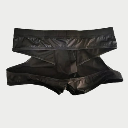 Open-Back Leather Boxer Briefs