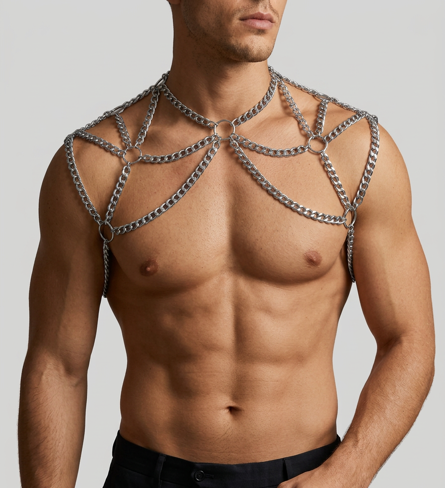 Metallic Chain Body Harness