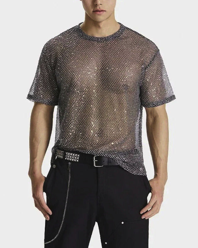 Sequin Mesh Tee