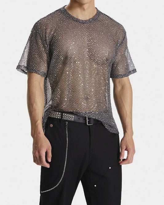 Sequin Mesh Tee