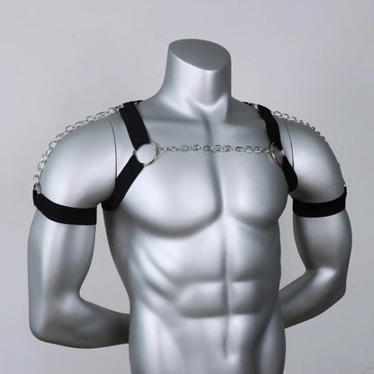 Black Elastic Chain Harness
