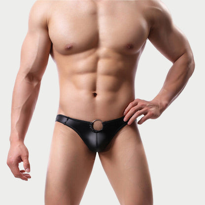 Leather O-Ring Thong